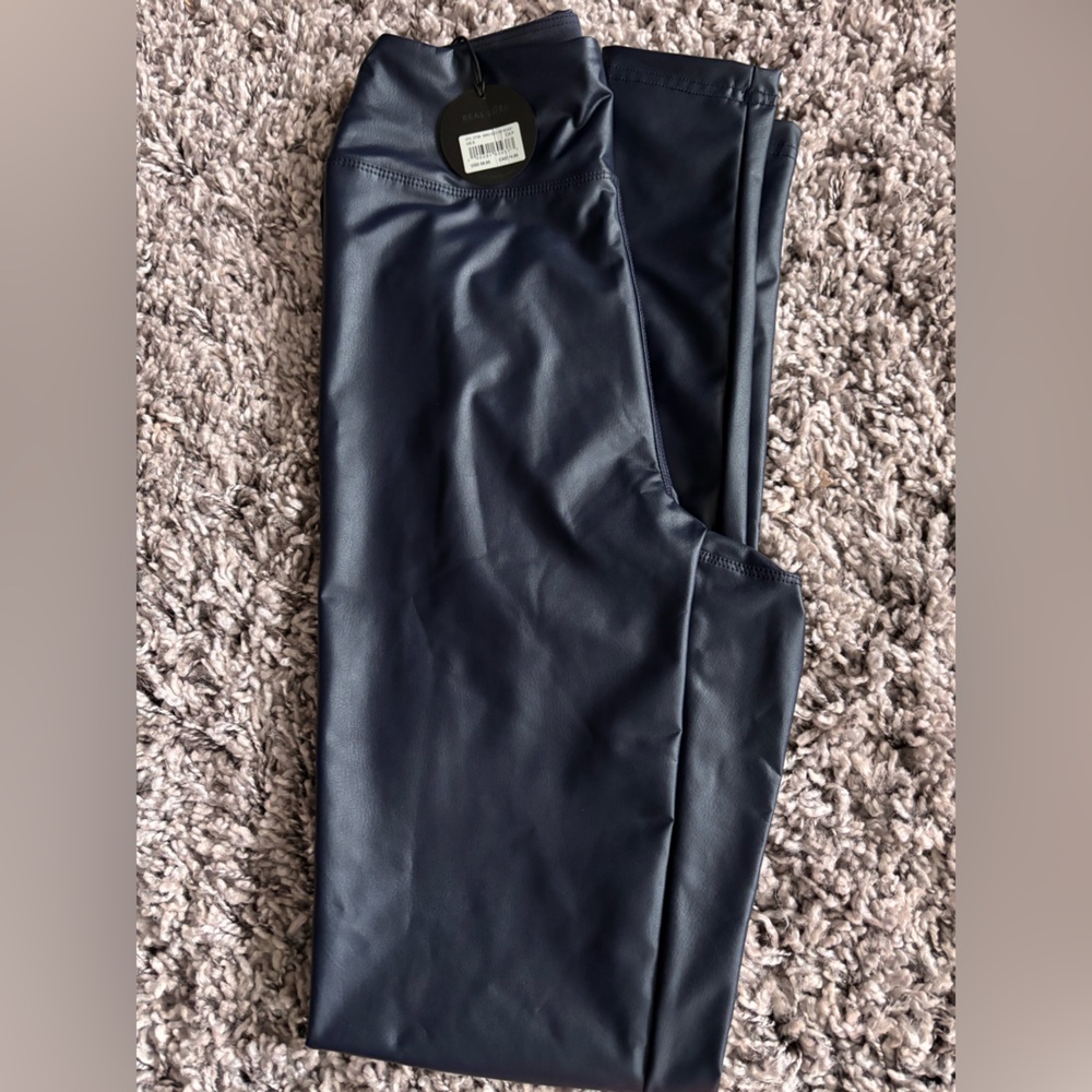 Offline by Aerie Faux Leather Navy Blue Leggings - NWT